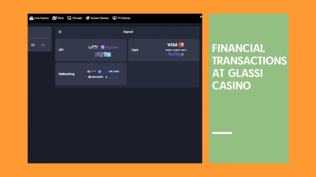Financial transactions at Glassi Casino